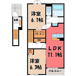 グレースヒルズ 2LDKの間取図画像