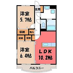 アグリザード 2LDKの間取図画像