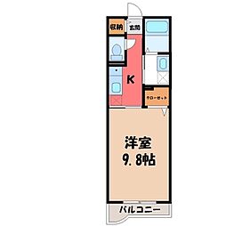 パークサイド森の邸南 1Kの間取図画像