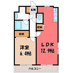 レスティア 1LDKの間取図画像