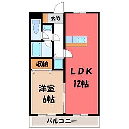 ロワールレジデンス七番館 1LDKの間取図画像