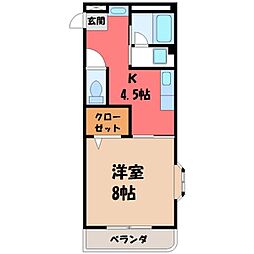 メゾンド・クレール 1Kの間取図画像