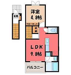 エクセル 1LDKの間取図画像