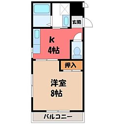 アルザス 1Kの間取図画像