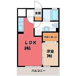 ラ・ルーチェ 1LDKの間取図画像