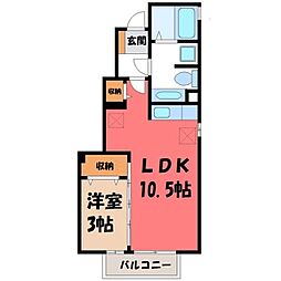 グリーンハイツ 1LDKの間取図画像