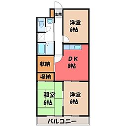 館野コーポ 3DKの間取図画像