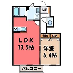 ジュピター 1LDKの間取図画像