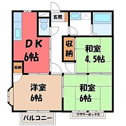 ビレッジツカサA 3DKの間取図画像