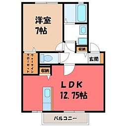 ウィルコート・峰 1LDKの間取図画像