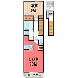 ラピュータ・ソレアード 1LDKの間取図画像