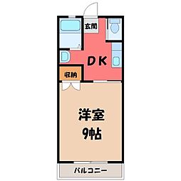 岩崎マンション 1DKの間取図画像