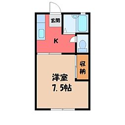 フラッツM 1Kの間取図画像