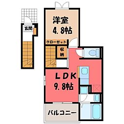 エクセル 1LDKの間取図画像