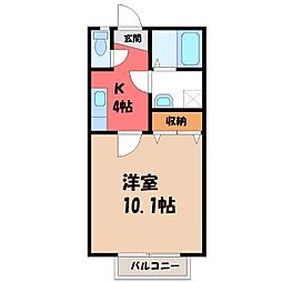サンワハイツ7 1DKの間取図画像