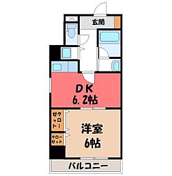 コートビレッジ駅前 1DKの間取図画像