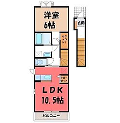 ベル・フィオーレ 1LDKの間取図画像