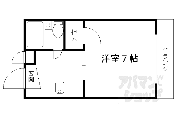 向島スタジオフラッツ 205｜京都府京都市伏見区向島二ノ丸町(賃貸マンション1K・2階・17.86㎡)の写真 その2