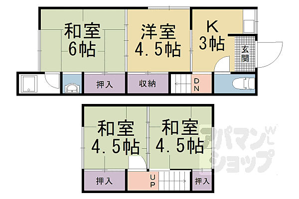 京都府京都市山科区小野弓田町(賃貸一戸建4K・--・52.69㎡)の写真 その2