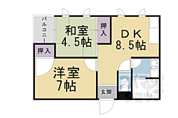 JR東海道・山陽本線 山科駅 徒歩9分の賃貸マンション 3階2LDKの間取り