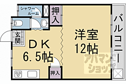 JR東海道・山陽本線 長岡京駅 徒歩7分の賃貸マンション 4階1DKの間取り