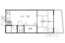 みゆき荘 1DKの間取図画像