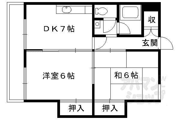 レスポワール丹波橋 306｜京都府京都市伏見区指物町(賃貸マンション2DK・3階・42.12㎡)の写真 その2