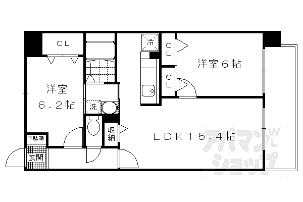 アルディエンテ　Ｙ＆Ｊ　II 201｜京都府京都市伏見区久我本町(賃貸マンション2LDK・2階・63.00㎡)の写真 その2