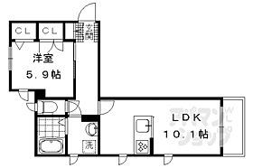 シャーメゾンＯＺＡＫＩ 203 ｜ 京都府京都市伏見区深草瓦町（賃貸アパート1LDK・2階・43.49㎡） その2