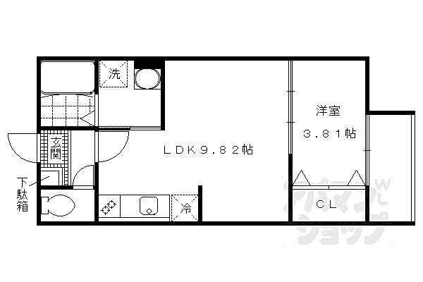 エスペランサ桃山 102｜京都府京都市伏見区桃山町養斉(賃貸アパート1LDK・1階・32.99㎡)の写真 その2