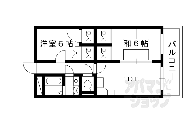 オレンジハウス 305｜京都府京都市伏見区向島吹田河原町(賃貸マンション2DK・3階・47.00㎡)の写真 その2