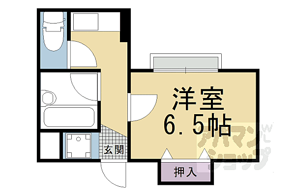 京都府京都市山科区竹鼻堂ノ前町(賃貸マンション1K・3階・19.83㎡)の写真 その2