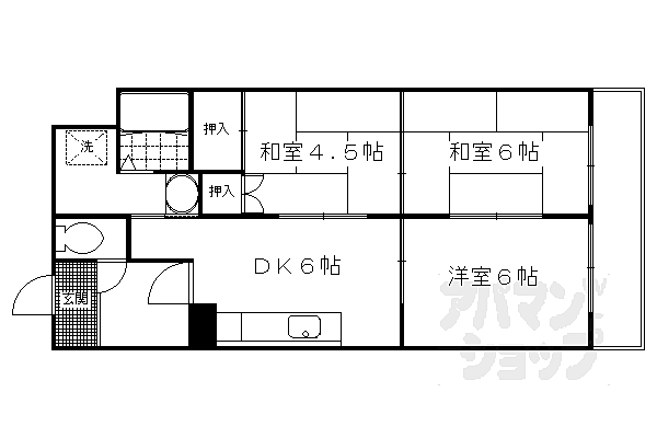 ヒルズシンメイ 302｜京都府宇治市神明宮東(賃貸マンション3DK・3階・52.25㎡)の写真 その2