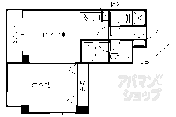 京都府京都市山科区竹鼻竹ノ街道町(賃貸マンション1LDK・7階・40.00㎡)の写真 その2