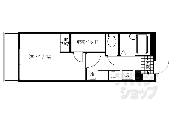 レオパレスＯＫＡＮＩＳＨＩ 104｜京都府京都市伏見区日野岡西町(賃貸マンション1K・1階・20.81㎡)の写真 その2