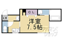 京都地下鉄東西線 御陵駅 徒歩20分の賃貸アパート 1階1Kの間取り