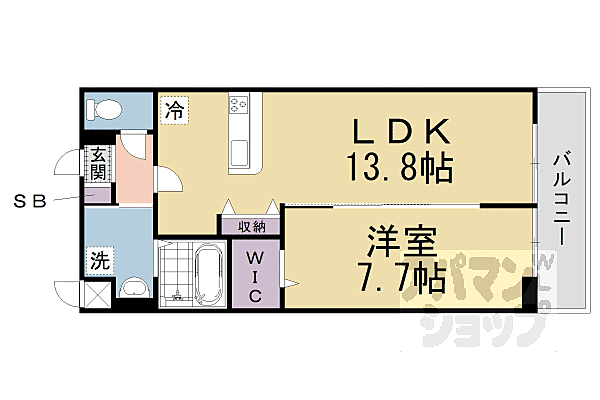 グラン　フォレスタ 202｜京都府京都市伏見区醍醐槇ノ内町(賃貸アパート1LDK・2階・49.61㎡)の写真 その2