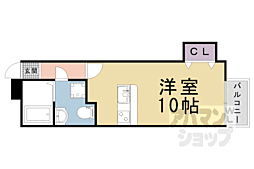 京都地下鉄東西線 御陵駅 徒歩12分の賃貸アパート 2階ワンルームの間取り