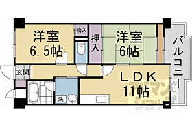 ラポート池の川 604 ｜ 京都府宇治市五ヶ庄平野（賃貸マンション2LDK・6階・55.08㎡） その2