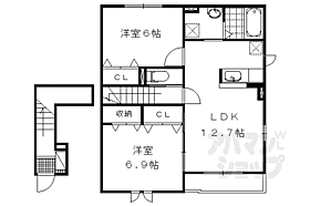 バンブーアン 203 ｜ 京都府京都市伏見区久我本町（賃貸アパート2LDK・2階・61.12㎡） その2