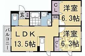 シャーメゾンＳＫII 102 ｜ 京都府宇治市五ケ庄北ノ庄（賃貸アパート2LDK・1階・59.12㎡） その2