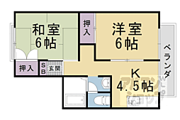 京都地下鉄東西線 東野駅 徒歩12分の賃貸アパート 1階2DKの間取り