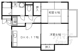 Ｎコート 2階2DKの間取り