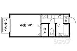 セジュール藤森 2階1Kの間取り