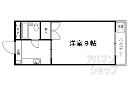 エスティ21 4階1Kの間取り