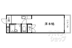 京都地下鉄東西線 小野駅 徒歩18分の賃貸マンション 3階1Kの間取り