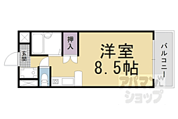 京都地下鉄東西線 小野駅 徒歩12分の賃貸マンション 2階ワンルームの間取り