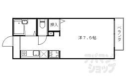 JR東海道・山陽本線 山科駅 徒歩8分の賃貸アパート 1階1Kの間取り