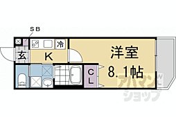 セレニティ伏見桃山 1階1Kの間取り