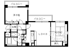 アネックス大久保 2階2LDKの間取り